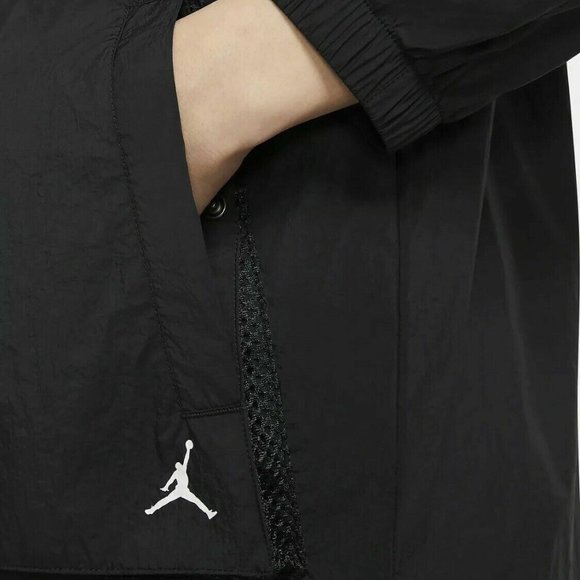 Air Jordan Off-Shoulder Utility Jacket Waist Long Sleeves Black - Picture 10 of 16